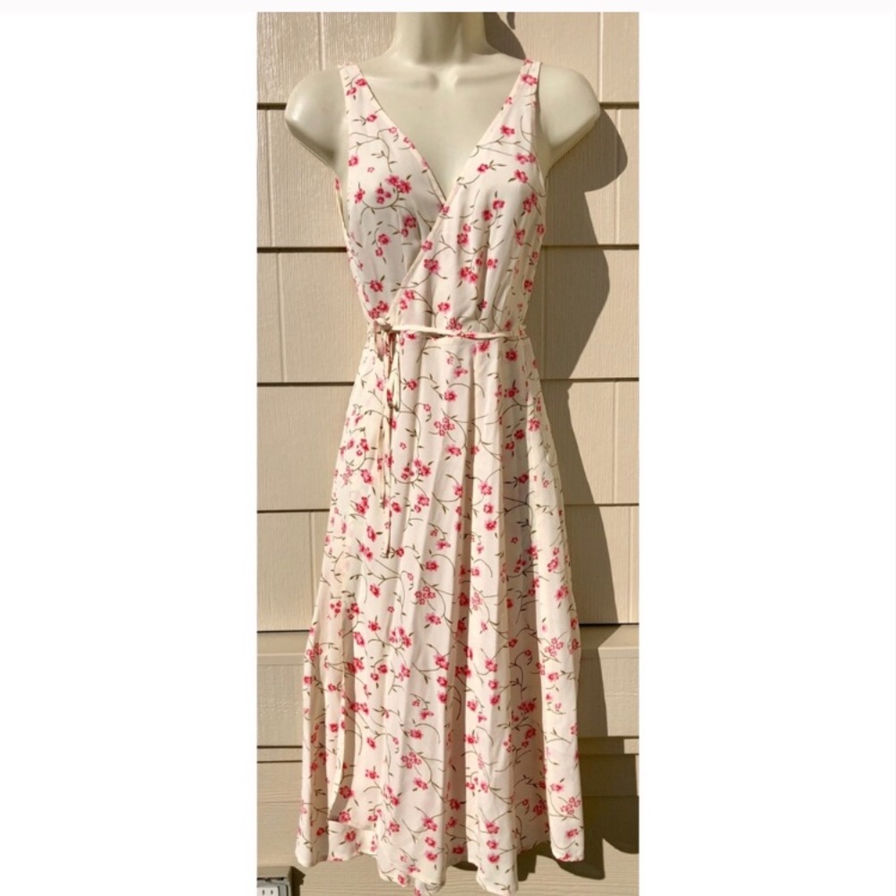 Christy Dawn Sleeveless Floral Wrap Dress